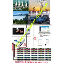 Système de génération de puissance solaire à 15 kW; Production d&#39;électricité 70 ~ 100KWh / jour